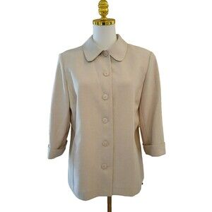 Alfred Dunner Women's Tweed-Like Blazer 3/4 Cuffed Sleeve Office Career Business